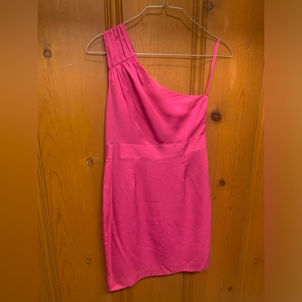 Pretty pink NWT one shoulder dress